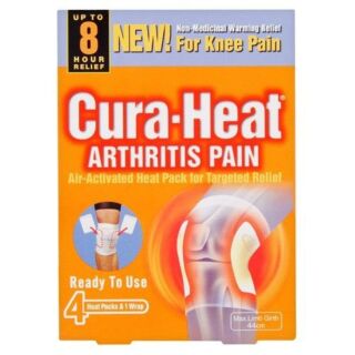 Cura-Heat Arthritis Pain For Knee - 4 Heat Packs & 1 Wrap