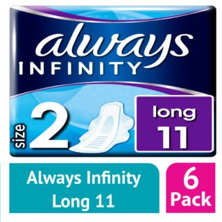 Always Infinity Long (Size 2) Sanitary Towels 11 (Case of 6)