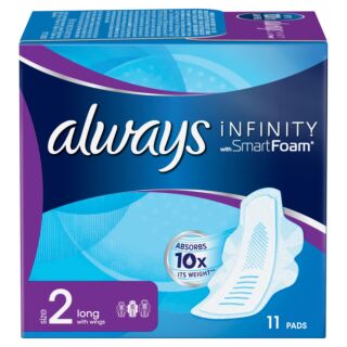 Always Infinity Long Plus Pads With Wings 11 Pack