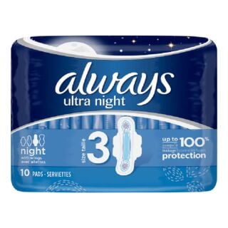 Always Infinity Night Size 3 Sanitary Pads with Wings - 10 Pads