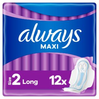 Always Maxi Long Size 2  Sanitary Pads With Wings - 12 Pads