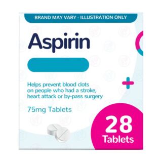 Aspirin Tablets 75mg - 28 Gastro-Resistant Tablets (Brand May Vary)
