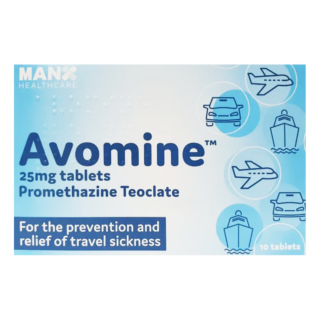 Avomine Travel Sickness 25mg (Promethazine) - 10 Tablets