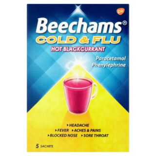 Beechams Cold & Flu Blackcurrant – 5 Sachets