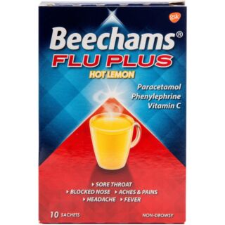 Beechams Flu Plus Hot Lemon – 10 Sachets  - 1 | Chemist4U