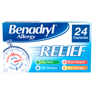 Benadryl Allergy Relief – 24 Capsules