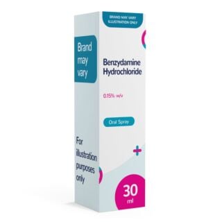 Benzydamine Hydrochloride 0.15% Oral Spray - 30ml (Brand May Vary)