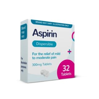 Aspirin Dispersible Tablets 300mg - 32 Tablets (Brand May Vary)