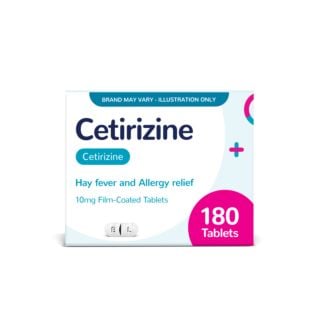 Cetirizine (10mg) - Hay Fever & Allergy Relief - 180 Tablets (Brand May Vary)