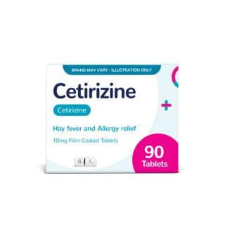 Cetirizine (10mg) - Hay Fever & Allergy Relief - 90 Tablets (Brand May Vary)