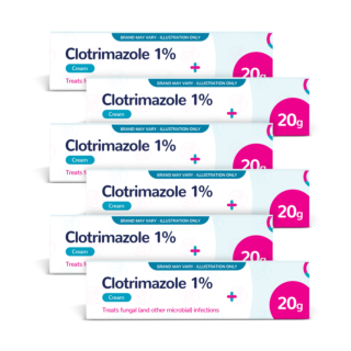  Clotrimazole Cream 1% - 20g - 6 Pack (Brand May Vary)
