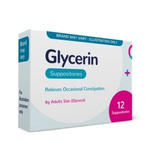 Glycerin 4g For Constipation Adults Size – 12 Suppositories (Brand May Vary)