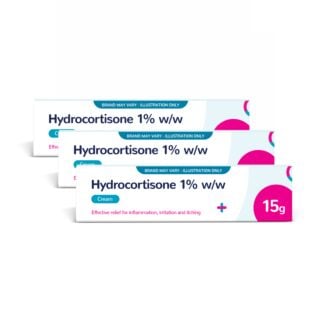 Hydrocortisone 1% w/w Cream 15g - 3 Pack (Brand May Vary)