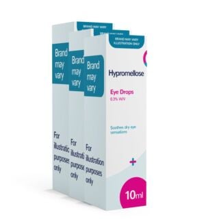 Hypromellose 0.3% Eye Drops - 10ml - 3 Pack (Brand May Vary)