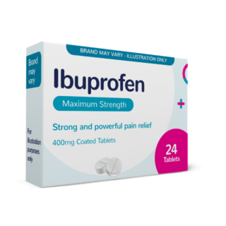 Ibuprofen Tablets 400mg, Max Strength 24 (Brand May Vary)