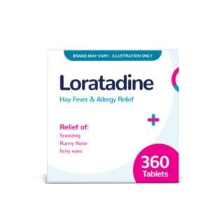 Loratadine (10mg) - Hay Fever & Allergy Relief - 360 Tablets (Brand May Vary)