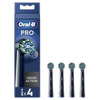 Oral-B Cross Action Black Refill Toothbrush Head - Pack of 4