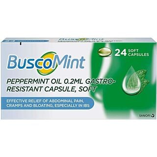 Buscomint Peppermint Oil 0.2ml Gastro-Resistant Soft Capsules - 24