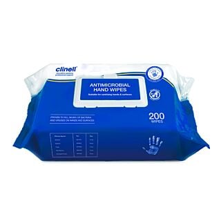 Clinell Antimicrobial Hand Wipes - Pack of 200