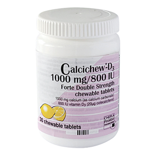 Calcichew D3 1000mg/800IU Once Daily Chewable - 30 Tablets