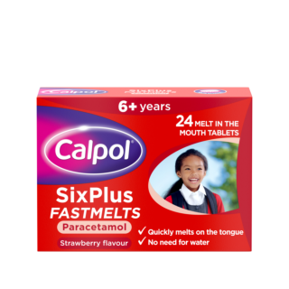 Calpol Sixplus FastMelts Strawberry - 24 Tablets