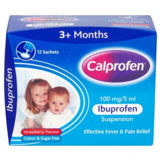 Calprofen 100mg/5ml Oral Susp. Ibuprofen - 12 x 5ml Sachets