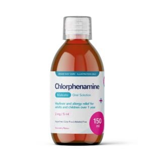 Chlorphenamine Solution 2mg/5ml Sugar-Free 150ml (Brand May Vary)