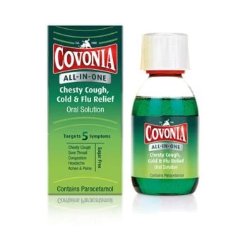 Covonia All-in-One Chesty Cough, Cold and Flu Relief Oral Solution - 160ml