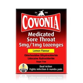 Covonia Medicated Sore Throat 5mg/1mg Lozenges Lemon Flavour - 36 Lozenges