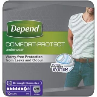 Depend Comfort Protect Underwear for Men - Small/Medium - 10 Pack