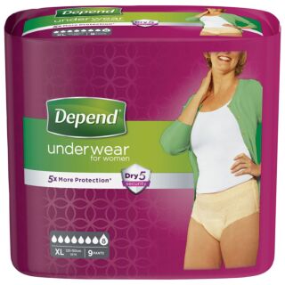 Depend Underwear for Women - Extra Large x 9