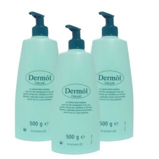 Dermol Cream - 500g (Chlorhexidine 0.1% w/w) - 3 Pack