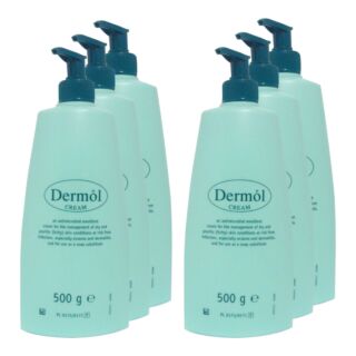 Dermol Cream - 500g (Chlorhexidine 0.1% w/w) - 6 Pack