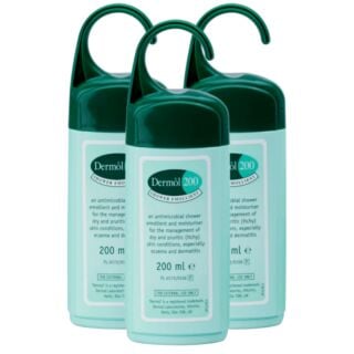 Dermol 200 Shower Emollient - 200ml - 3 Pack