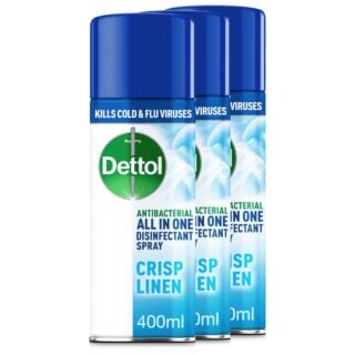 Dettol Disinfectant Spray Crisp Linen - 400ml - 3 Pack