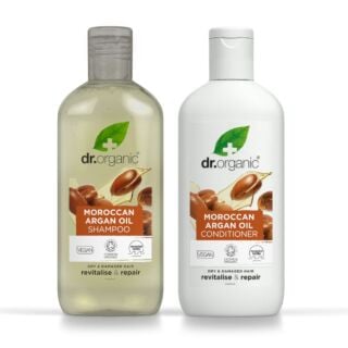 Dr Organic Moroccan Argan Oil Shampoo And Conditioner Bundle For Dry & Damaged Hair - 2x265ml