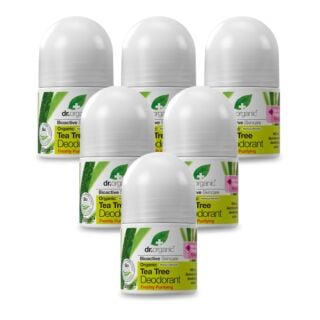 Dr Organic Tea Tree Deodorant - 50ml - 6 Pack