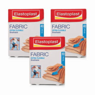 Elastoplast 40 Extra Flexible Fabric Plasters - 3 Pack