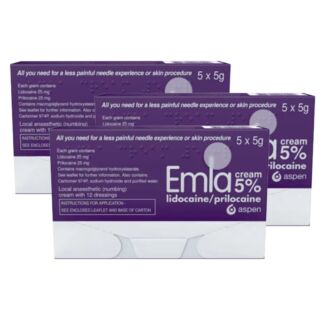 EMLA Cream 5% - 5 x 5g Cream with 12 Dressings - 3 Pack