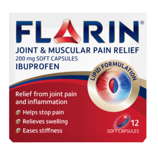 Flarin Joint and Muscular Pain Relief 200mg Soft Capsules - 12 Capsules