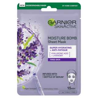 Garnier Moisture Bomb Lavender Hydrating Face Sheet Mask Fatigued Skin - 28g