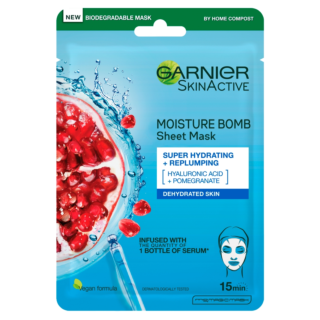 Garnier Moisture Bomb Pomegranate Hydrating Face Sheet Mask Dehydrated Skin - 28g