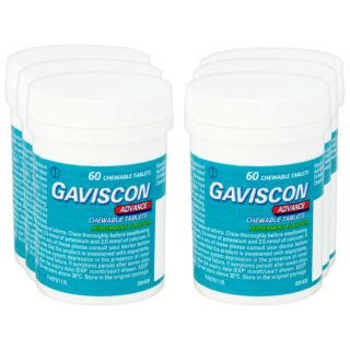 Gaviscon Advance Mint - 60 Chewable Tablets - 6 Pack