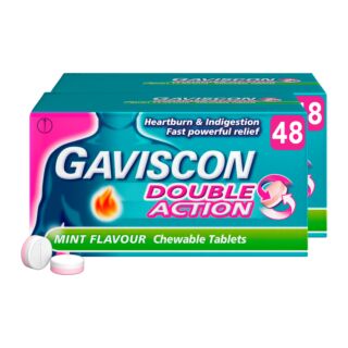 Gaviscon Double Action Chewable Tablets Mint - 48 Tablets - 2 Pack