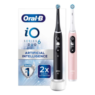 Oral-B iO6 Electric Toothbrush - Black Lava & Pink Sand (Duo Pack)
