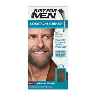Just For Men M35 Moustache and Beard Facial Hair Color Medium Brown
