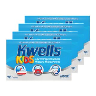 Kwells Kids Travel Sickness - 4 x 12 Pack