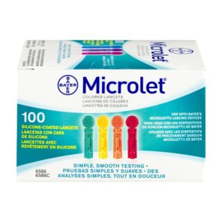 Bayer Microlet Coloured Lancets -100 Lancets