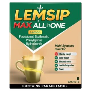 Lemsip Max All in One Cold & Flu Lemon Hot Drink - 8 Sachets