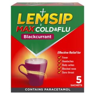 Lemsip Max Cold And Flu Blackcurrant - 5 Sachets